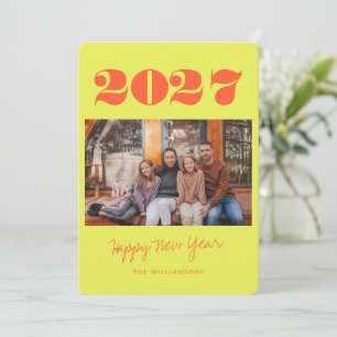 カラフルで大胆なチャートルーズの2枚の写真 2027年新年 シーズンカード