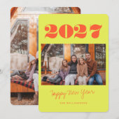 カラフルで大胆なチャートルーズの2枚の写真 2027年新年 シーズンカード (正面/裏面)