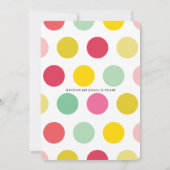 カラフルで大胆なテキストが目立つ、現代的な夏の虹の写真 セーブザデート (裏面)