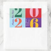 カラフルで大胆な年のはじまり ブロックパーティー新年会 長方形シール (バッグ)