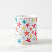 カラフルで小さい星のコーヒー・マグ コーヒーマグカップ (中央)