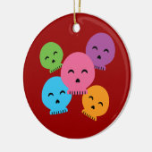 カラフルで幸せなスカル セラミックオーナメント (左)