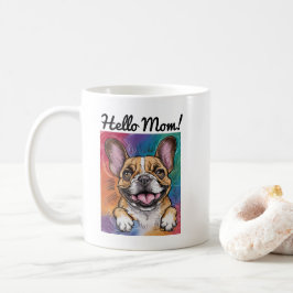 カラフルで幸せなフレンチブルドッグ ペット コーヒーマグカップ