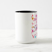 カラフルで幸せな父の日のお母さんのマグ マグカップ (中央)