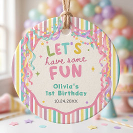 カラフルで幻想的な女の子の誕生日のお返しタグ フェイバータグ
