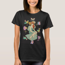 カラフルで幻想的な少女の芸術的な名前入りTシャツ