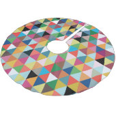 カラフルで幾何学的でパターン（の模様が）あるなクリスマスツリーのスカート ブラッシュドポリエステルツリースカート (アングル)