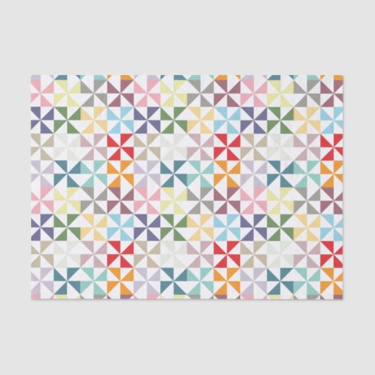 カラフルで幾何学的な風車 薄葉紙 (正面)