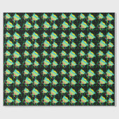 カラフルで幾何学的な80年代80sの誕生会 ラッピングペーパー (フラット)