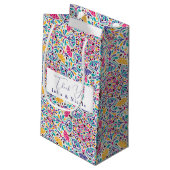 カラフルで情熱的なメキシカンフィエスタスタイルの虹色ウェディング スモールペーパーバッグ (裏面アングル)