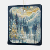 カラフルで抽象的なウィンターワンダーランドアート セラミックオーナメント (左)
