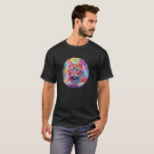 カラフルで抽象的な美しい子猫 Tシャツ (正面フル)