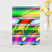 カラフルで抽象的な誕生日 カード (黄色い花)