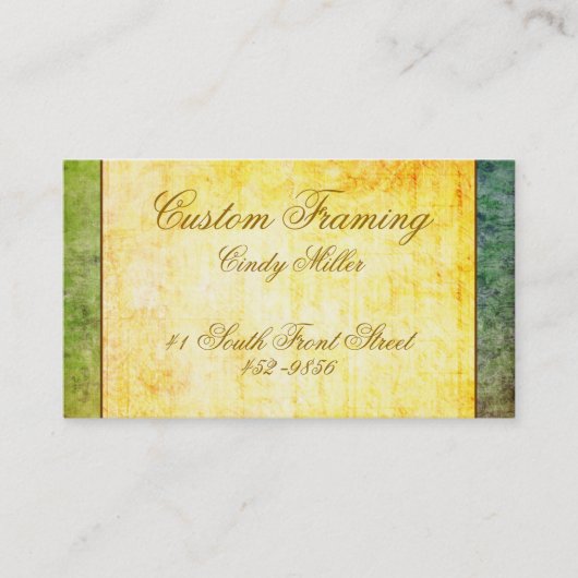 カラフルで旧式な黄色 名刺 (正面)