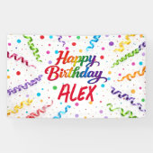 カラフルで明るいコンフェティ Happy Birthday ポスター 横断幕 (横)