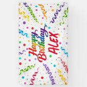 カラフルで明るいコンフェティ Happy Birthday ポスター 横断幕 (縦)