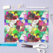 カラフルで明るいステンドグラス デコパージュ 薄葉紙 (クラフト)