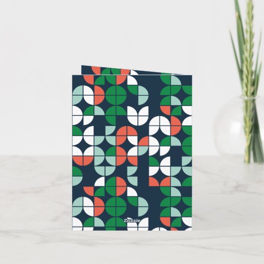 カラフルで明るいノエルクリスマスの幾何学的な写真 シーズンカード (裏面)