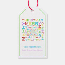 カラフルで明るいメリークリスマスタイポグラフィ