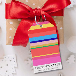カラフルで明るいモダンなクリスマス ギフトタグ