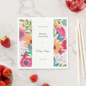 カラフルで明るいワイルドフラワーのブライダルシャワー スタンダードランチョンナプキン (インサイチュ)