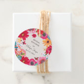 カラフルで明るいワイルドフラワーのブライダルシャワー フェイバータグ (インサイチュ)