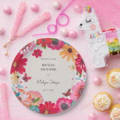 カラフルで明るいワイルドフラワーのブライダルシャワー ペーパープレート (パーティー)