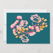 カラフルで明るい花柄の水彩画の誕生日パーティー 招待状 (裏面)