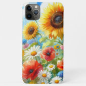 カラフルで明るい野の花のフラワーウォーターカラーアート Case-Mate iPhoneケース (裏面)