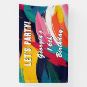 カラフルで明るい16歳の誕生日パーティー 横断幕 (縦)