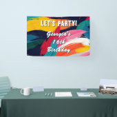 カラフルで明るい16歳の誕生日パーティー 横断幕 (トレードショー)