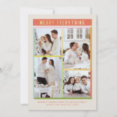 カラフルで明るく楽しい4枚の写真のクリスマスカード シーズンカード (正面)