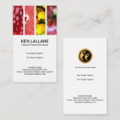 カラフルで栄養価が高いすごいフルーツのパーソナルトレーナー 名刺 (正面/裏面)