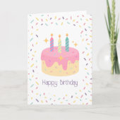 カラフルで楽しいお誕生日ケーキ カード (正面)