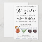 カラフルで楽しいカクテルのお誘い 招待状 (正面/裏面)