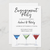 カラフルで楽しいカクテル 招待状 (正面/裏面)