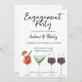 カラフルで楽しいカクテル 招待状 (正面/裏面)