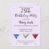 カラフルで楽しいカクテル 招待状 (正面/裏面)