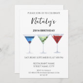 カラフルで楽しいカクテル 招待状 (正面/裏面)