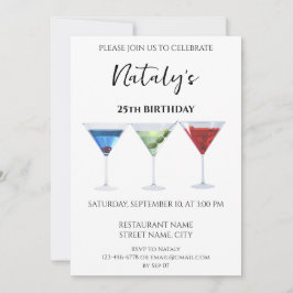 カラフルで楽しいカクテル 招待状