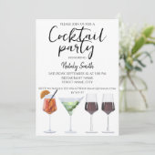 カラフルで楽しいカクテル 招待状 (スタンド正面)