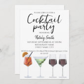 カラフルで楽しいカクテル 招待状 (正面/裏面)