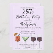 カラフルで楽しいカクテル 招待状 (正面/裏面)