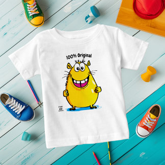 カラフルで楽しいキャラクター カピバラ - カスタマイズ可能なタグ ベビーTシャツ