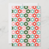 カラフルで楽しいクリスマスのレトロなダリアのホリデーカード シーズンカード (裏面)