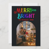 カラフルで楽しいクリスマスの写真 シーズンカード (正面)