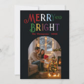 カラフルで楽しいクリスマスの写真 シーズンカード (正面)