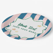 カラフルで楽しいグリーンのストライプスターのパーティー用品 ペーパープレート (アングル)