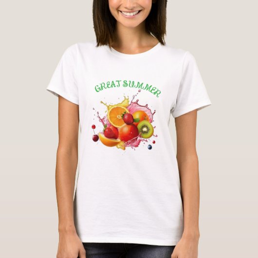 カラフルで楽しいグレートサマーフルーツTシャツ Tシャツ (正面)