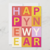 カラフルで楽しいタイポグラフィー おめでとう 2025年 最新トレンド シーズンカード (正面)